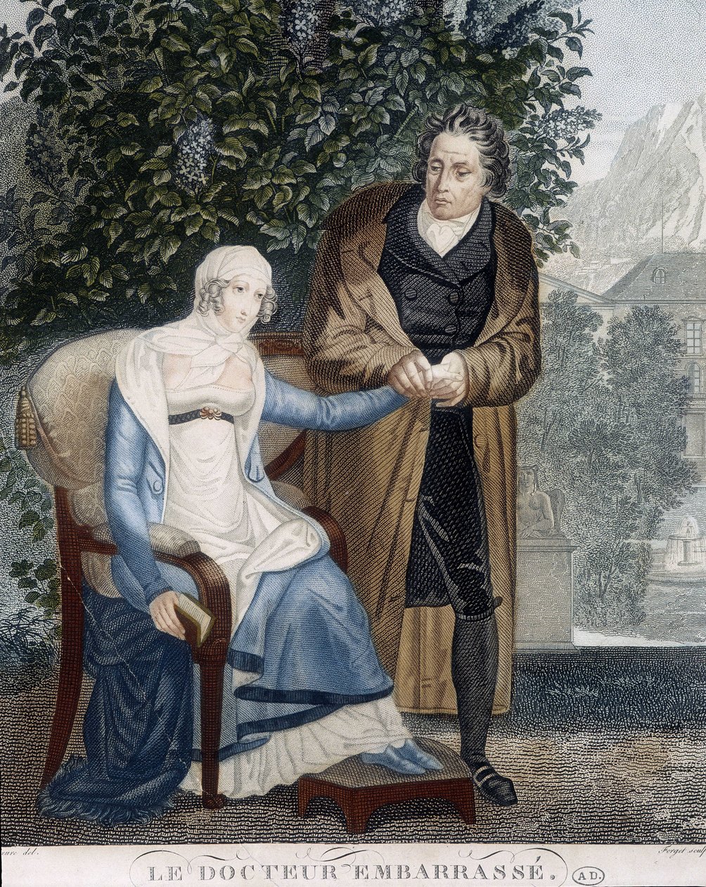Doctor Embossed (in front of a sick woman) by Unknown artist