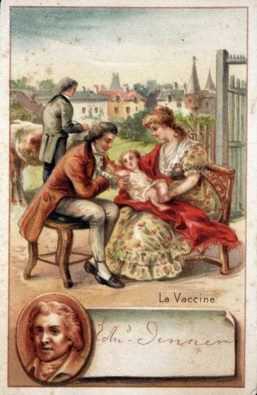 Edward Jenner (1749-1823), an English Doctor, Inoculates a Child with the Smallpox Virus in 1796 by Unknown artist