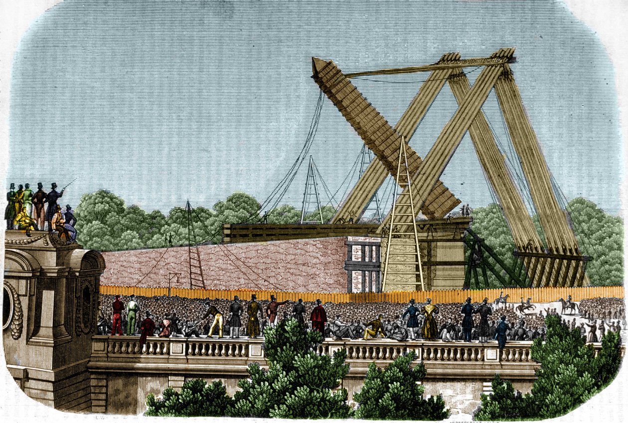Erection of the obelisk of Louqsor (Luxor) on Place de la Concorde. Paris, 25 October 1836 by Unknown artist