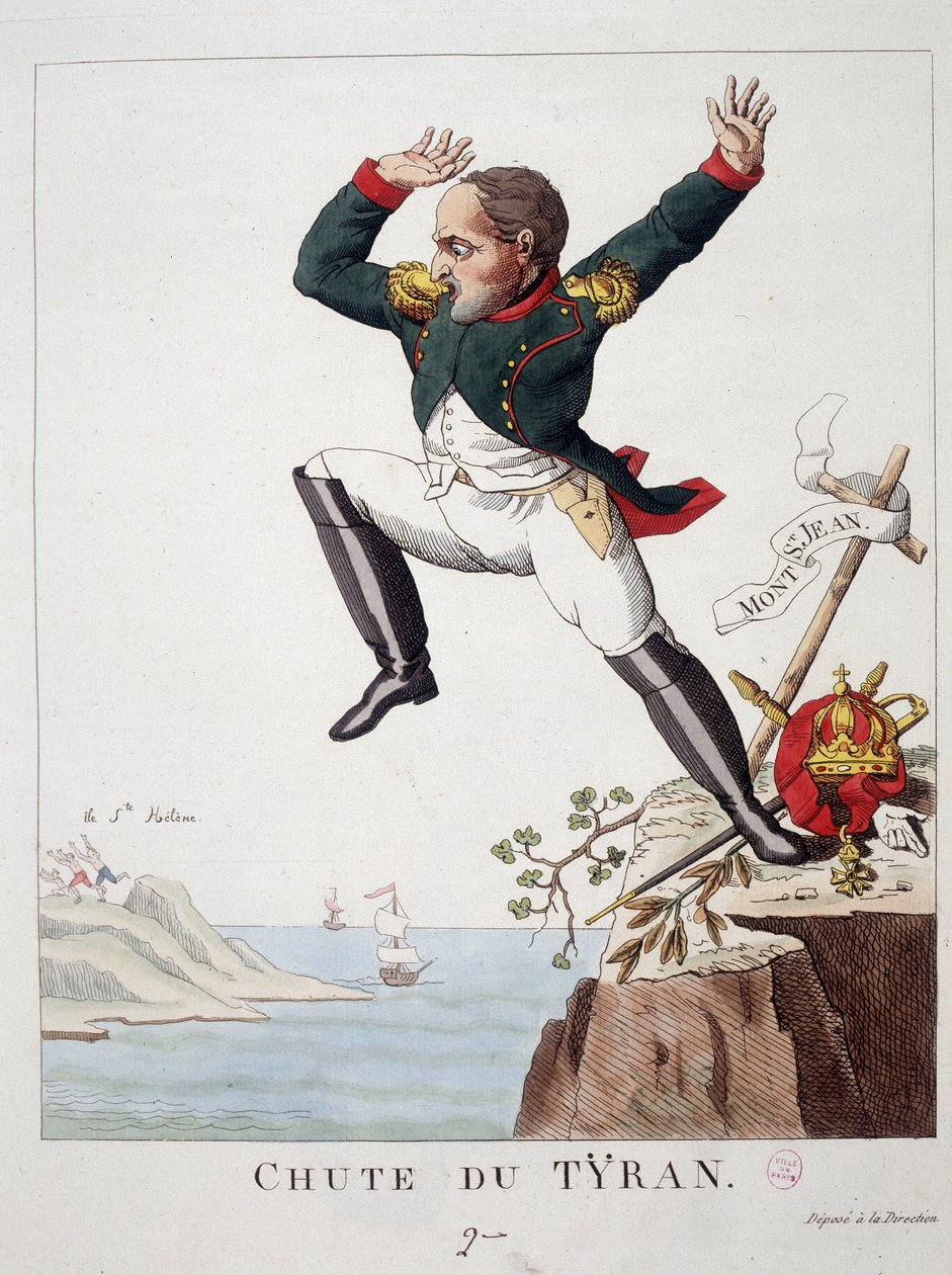 Fall of the tyrant: Napoleon jumping from Mount St John (The Battle of ...