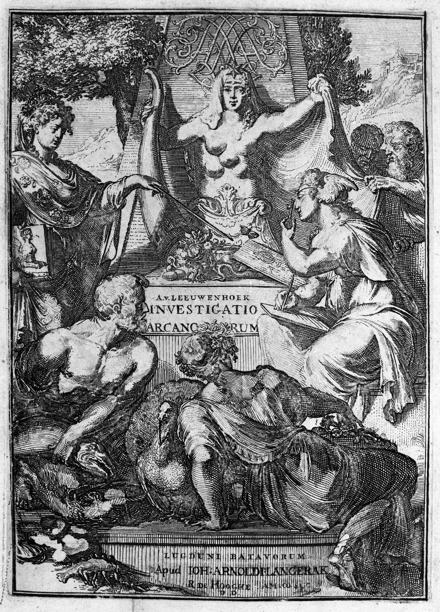 False title of the work Investigatio Arcanorum by the Dutch trader and scholar Antoine van Leeuwenhoek (1632-1723) 1722 by Unknown artist