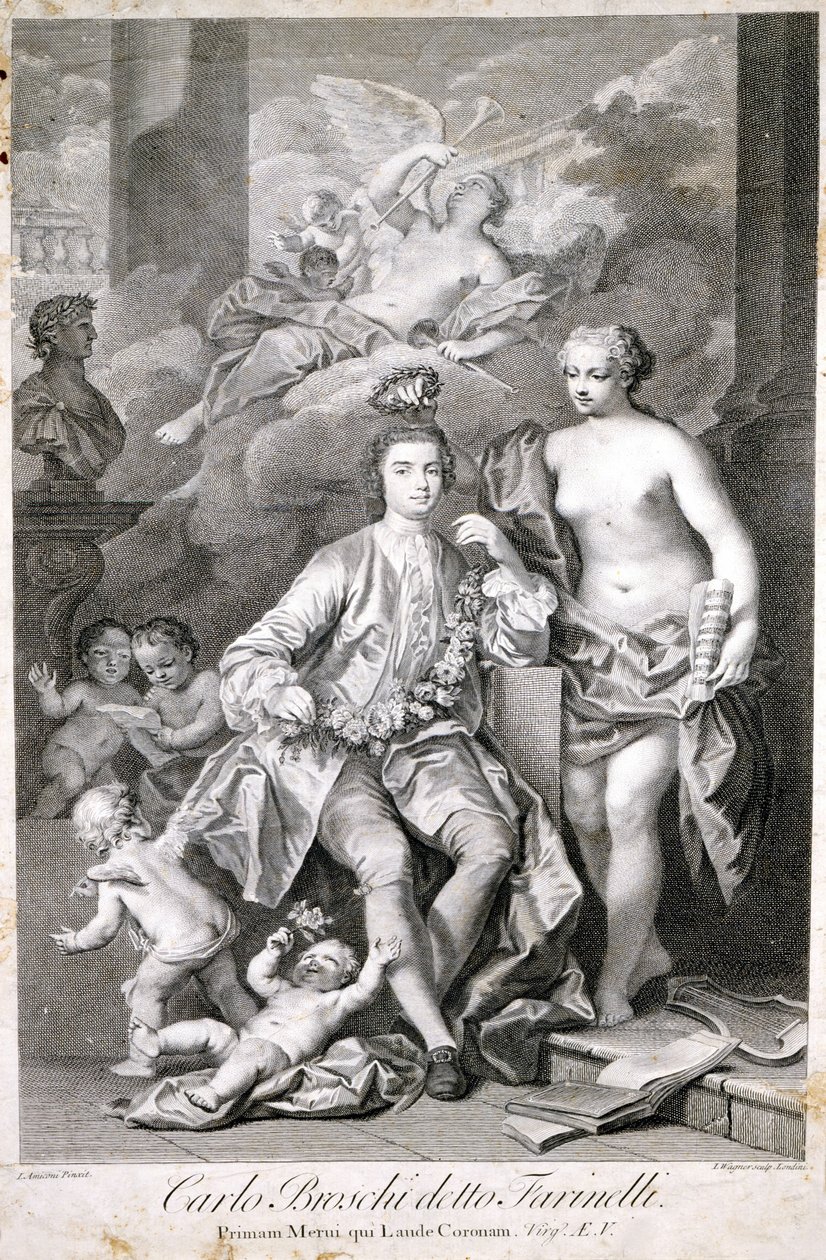 Farinelli (Carlo Broschi, dit; 1705 - 1782). by Unknown artist