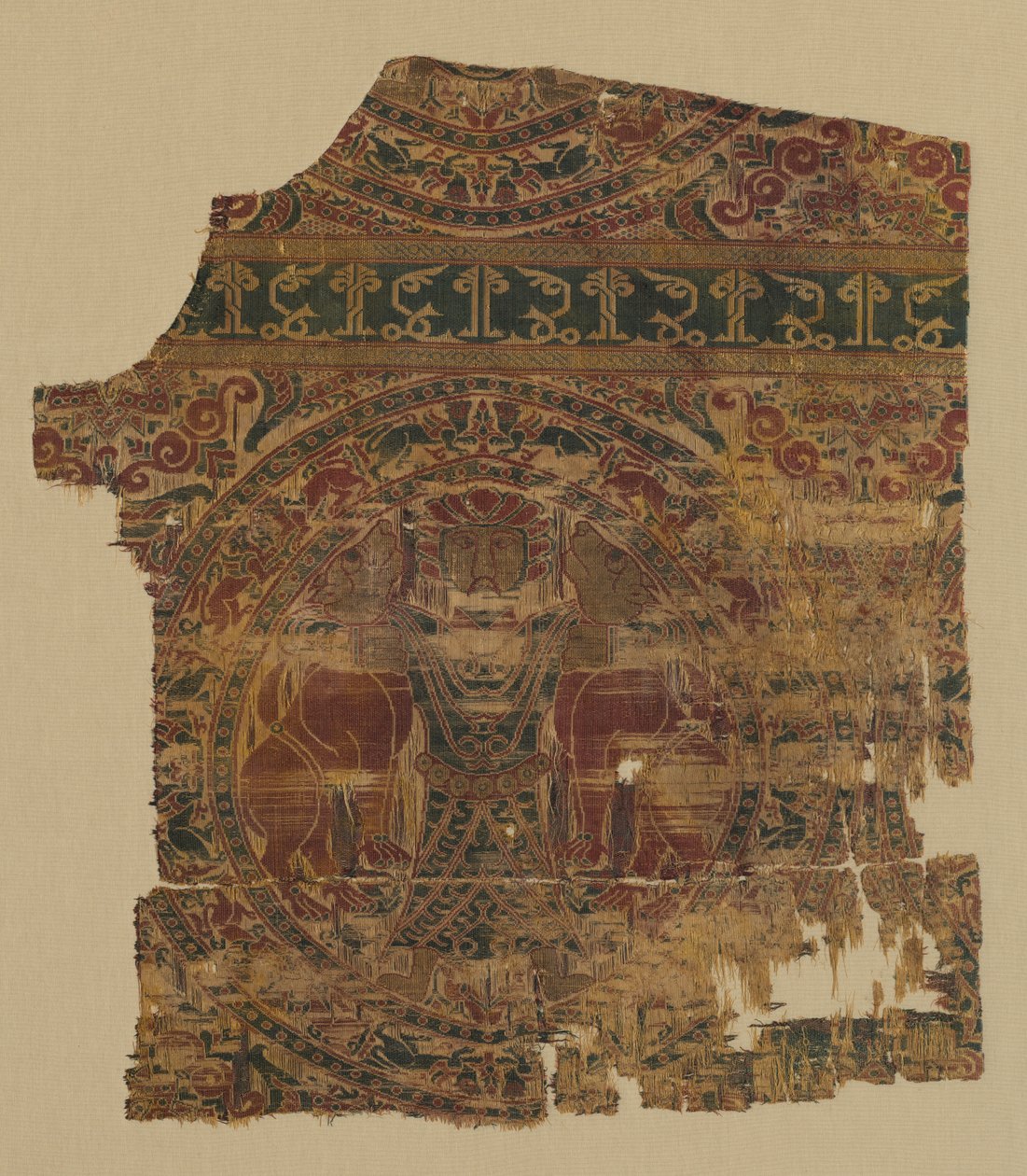 Fragment with Lion Strangler from a Dalmatic of Saint Bernard Calvo by Unknown artist