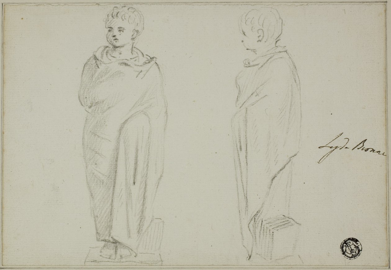 Frontal and Side Views of Statue of Boy Dressed in Toga by Unknown artist