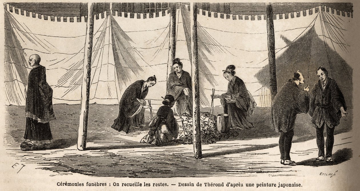 Funeral ceremonies: after incineration, collection of remains by Unknown artist