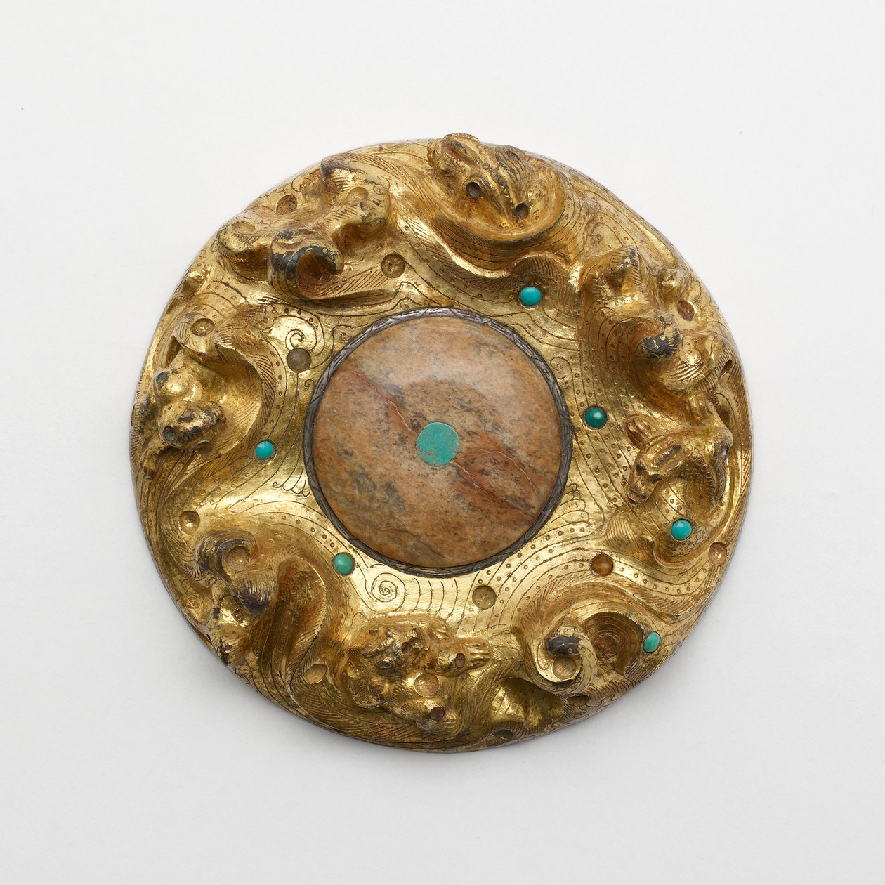 Gilt Bronze Plaque with Animals in a Landscape by Unknown artist