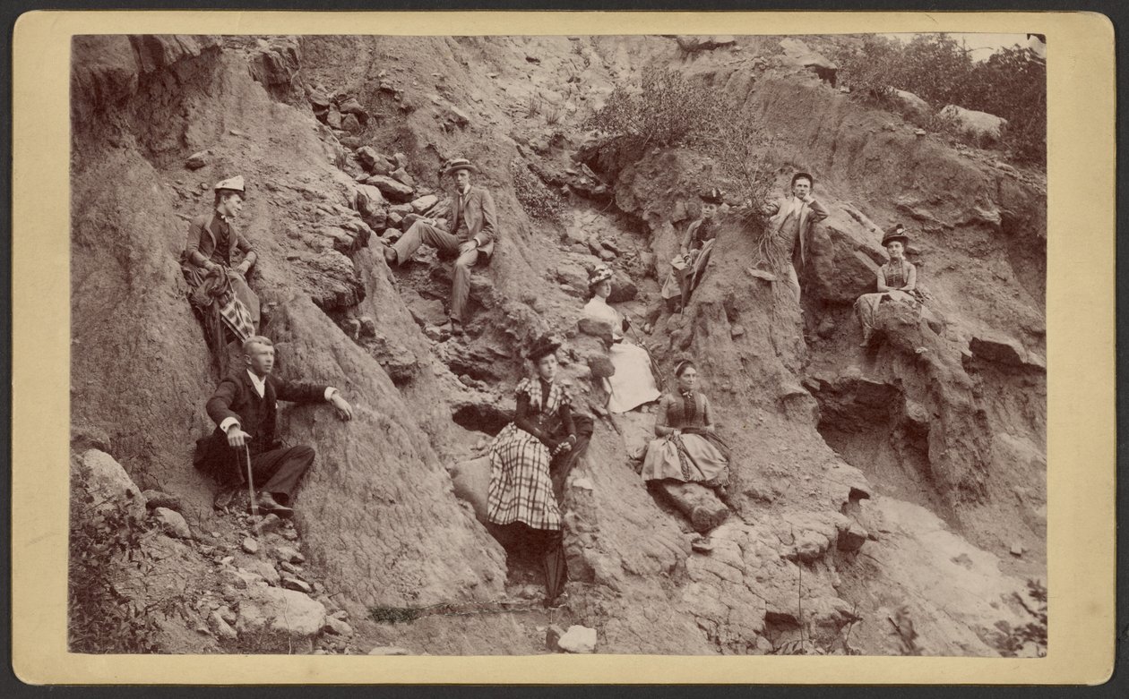 [Group Posed on Hillside] by Unknown artist
