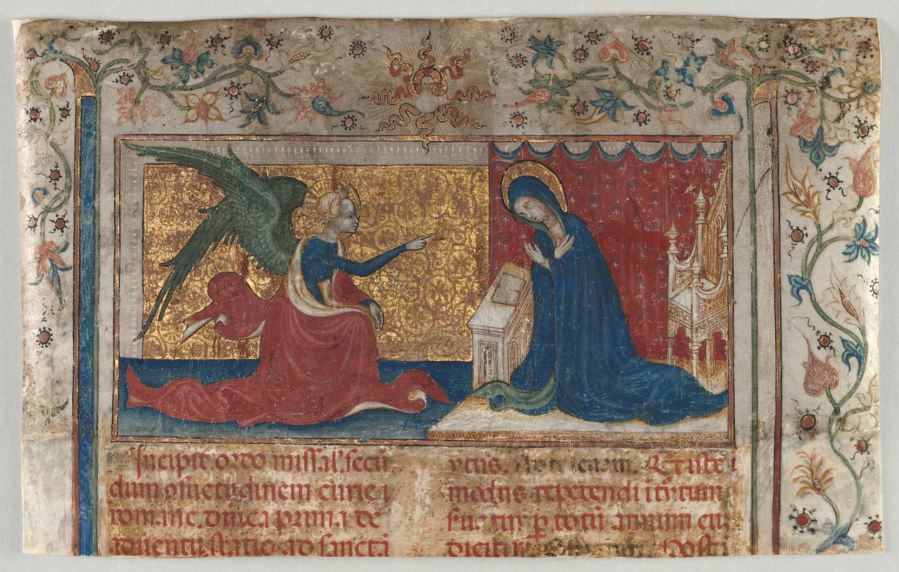 Half Leaf from a Missal: The Annunciation by Unknown artist