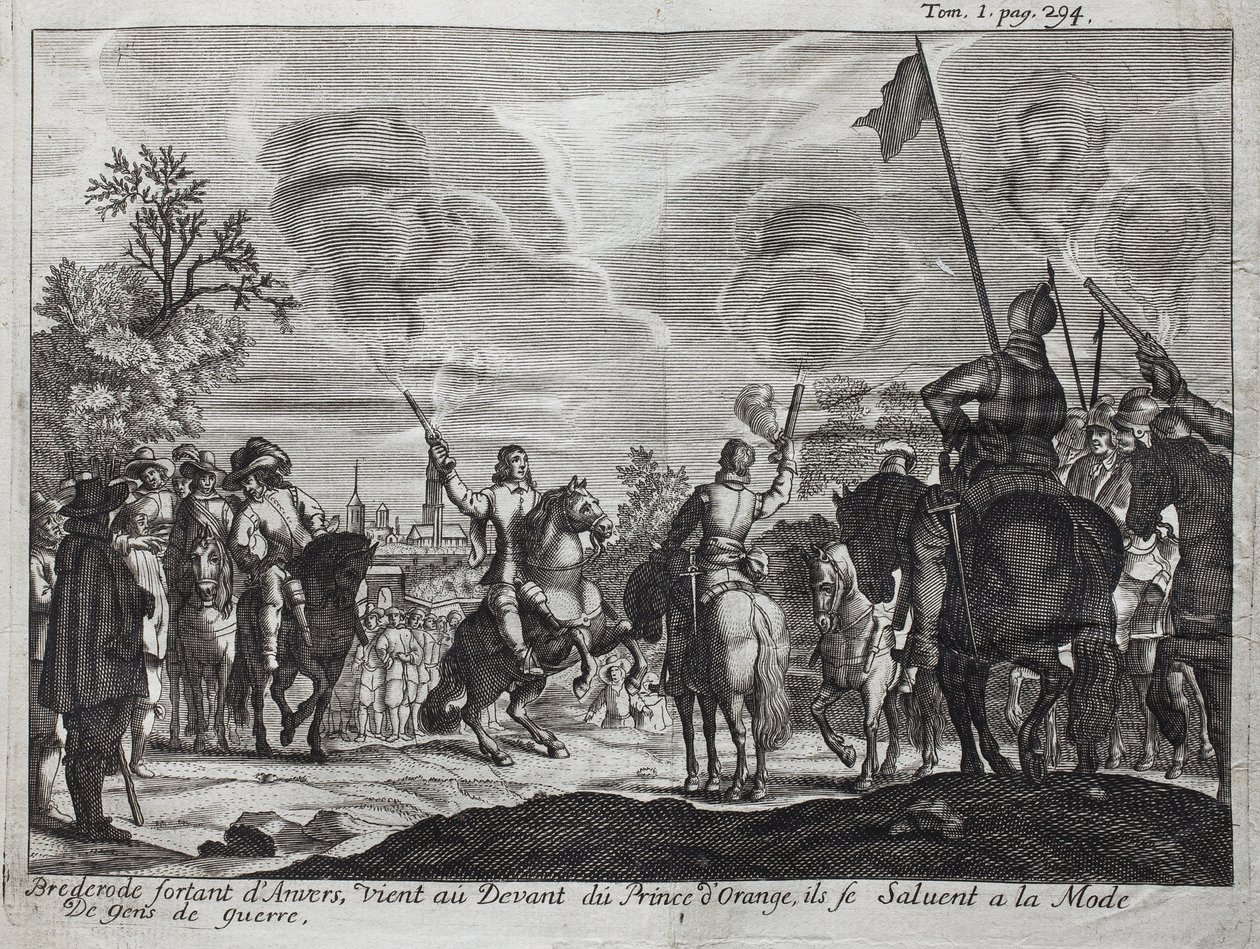 Henri, Count of Brederode (Hendrik Graaf van Brederode) (1531-1568), leaving Antwerp (Netherlands), comes to the front of William I of Orange-Nassau (Orange Nassau), Prince of Orange (or Guillaume the Taciturn) by Unknown artist