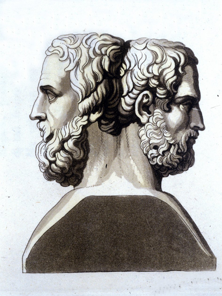 Herodotus (484 BC - 425 BC), Greek historian and Thucydides (ca. 465 AD 395 BC), Greek historian by Unknown artist