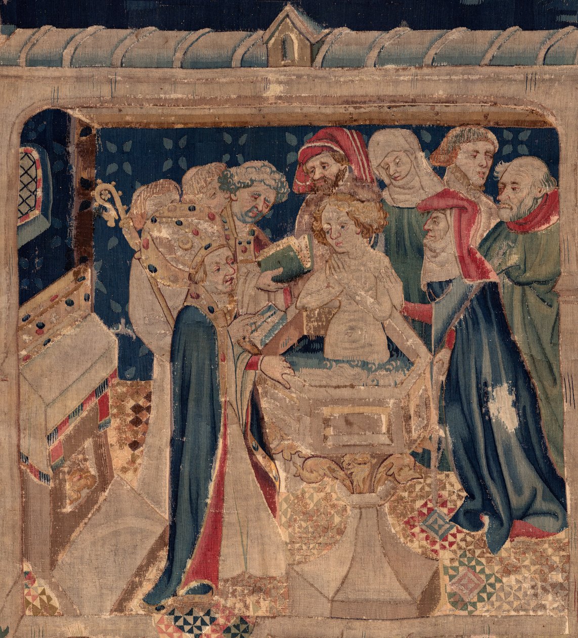 History of Saint Piat and Saint Eleutherius, Scene 13: Baptism of Blanda (detail) by Unknown artist