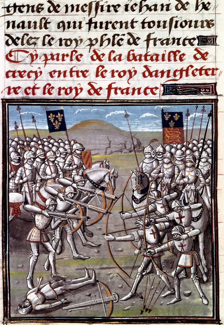 Hundred Years War: The Battle of Crecy on 26/08/1346 Between the French and the English by Unknown artist