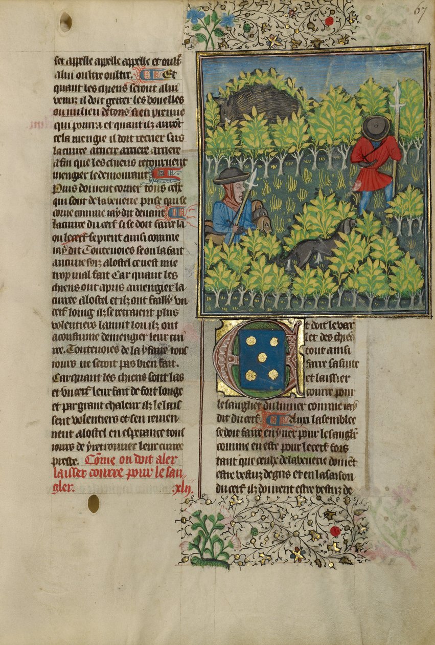 Hunters Pursuing a Wild Boar by Unknown artist