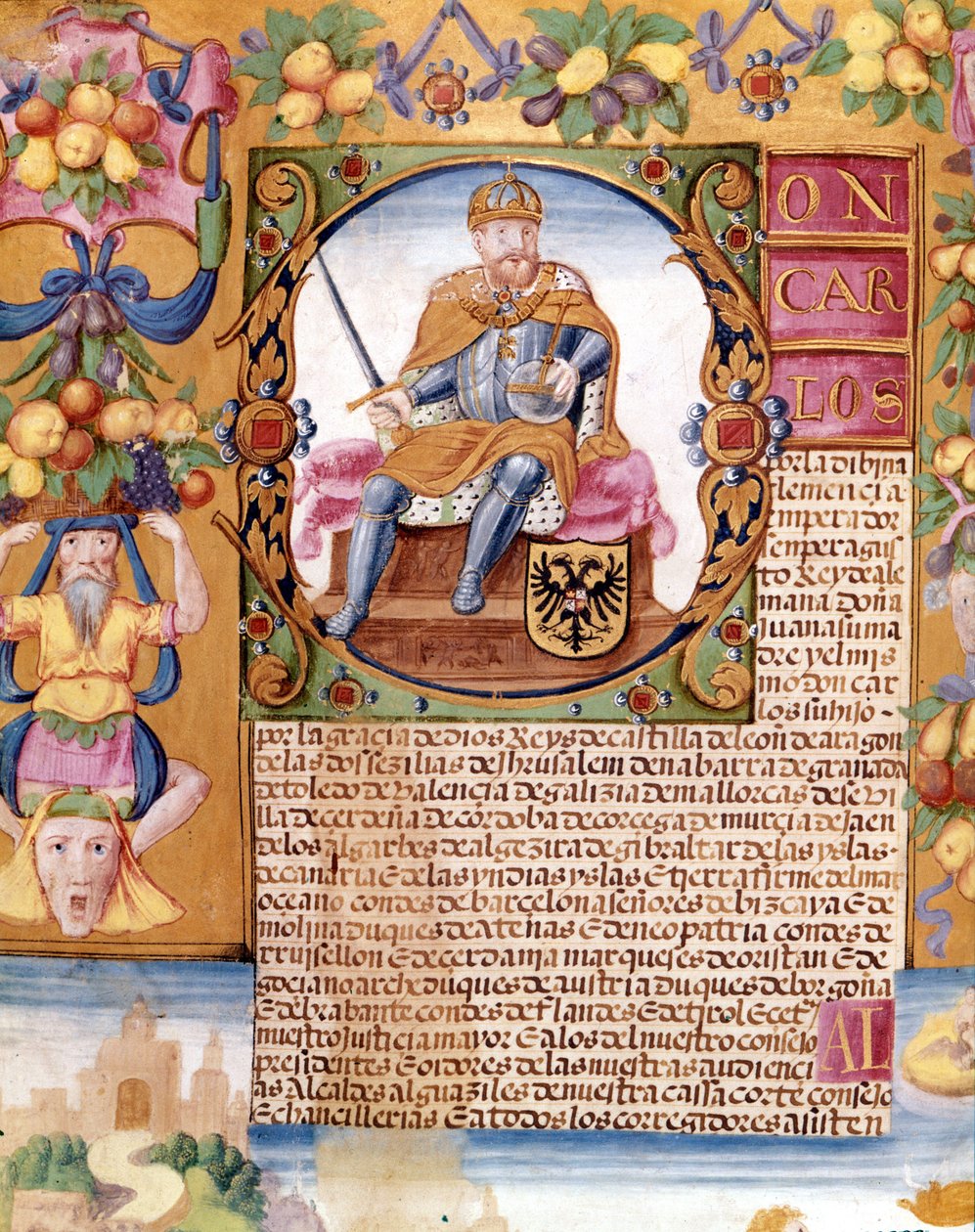 Illuminated Portrait of Emperor Charles V (1500 - 1558) (detail) by Unknown artist