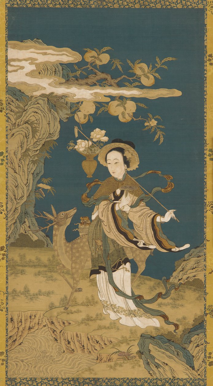 Immortal Magu with Deer and Peach Tree by Unknown artist