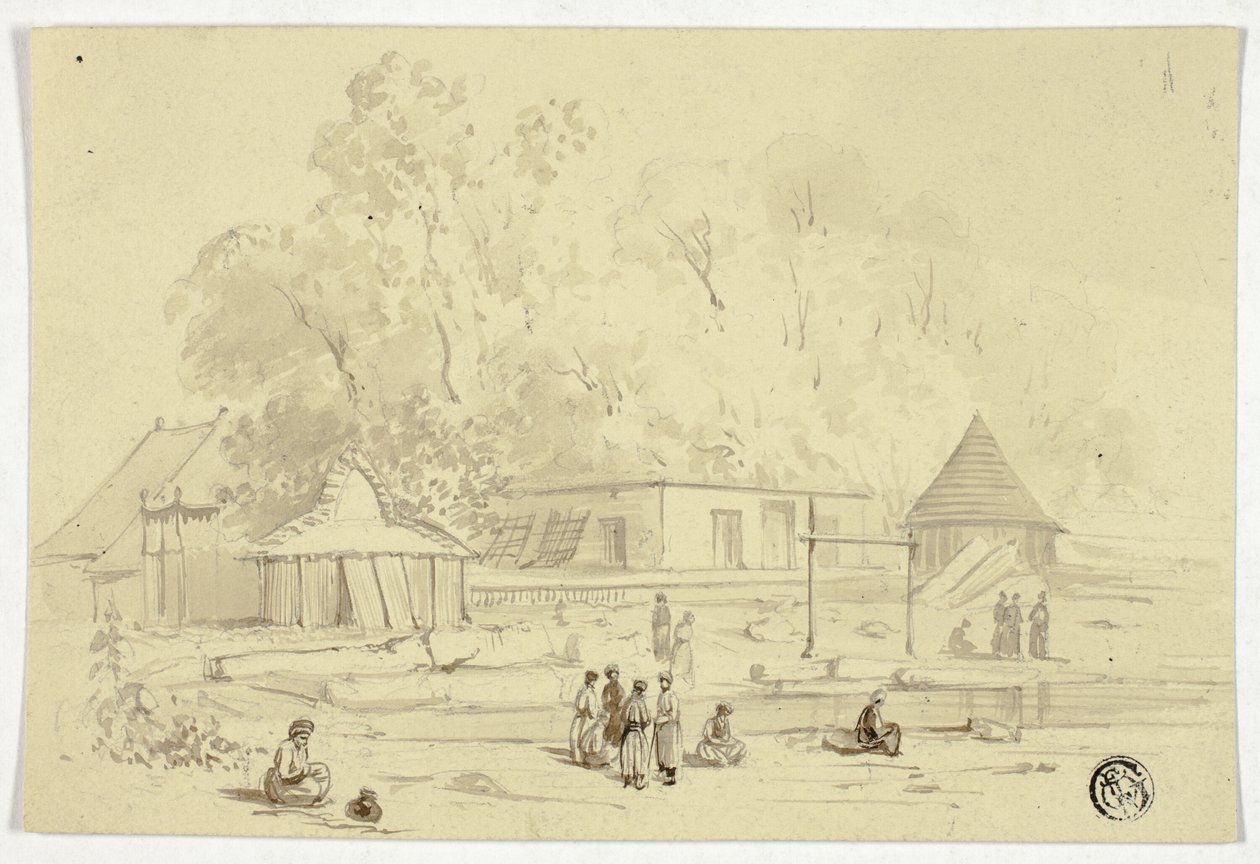 Indian Village Beside Stream by Unknown artist