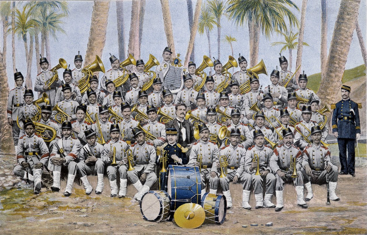 Infantry band in the Republic of Ecuador at the end of the 19th century by Unknown artist