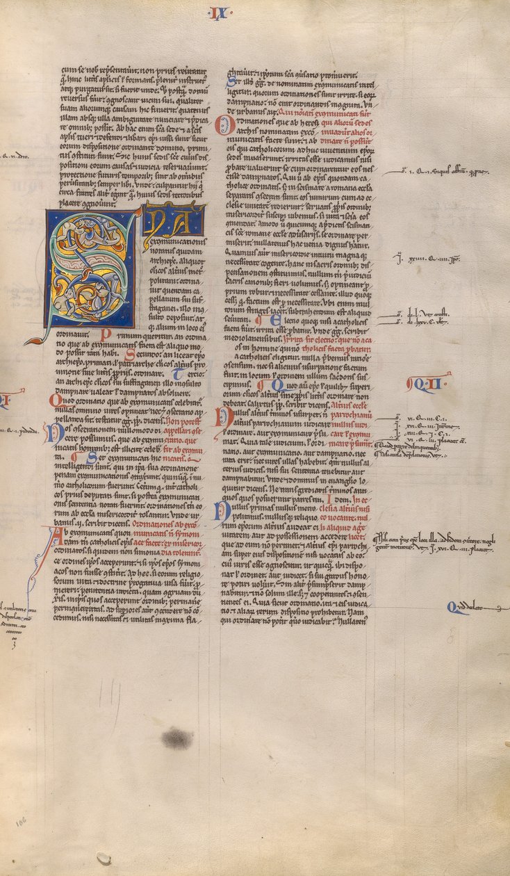 Inhabited Initial S by Unknown artist