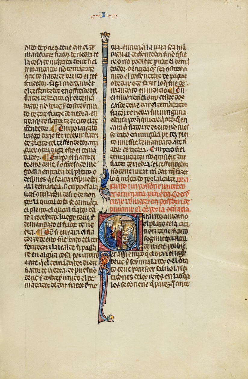 Initial C: A Judge and an Attorney Sending a Messenger to a Man Working at an Anvil by Unknown artist