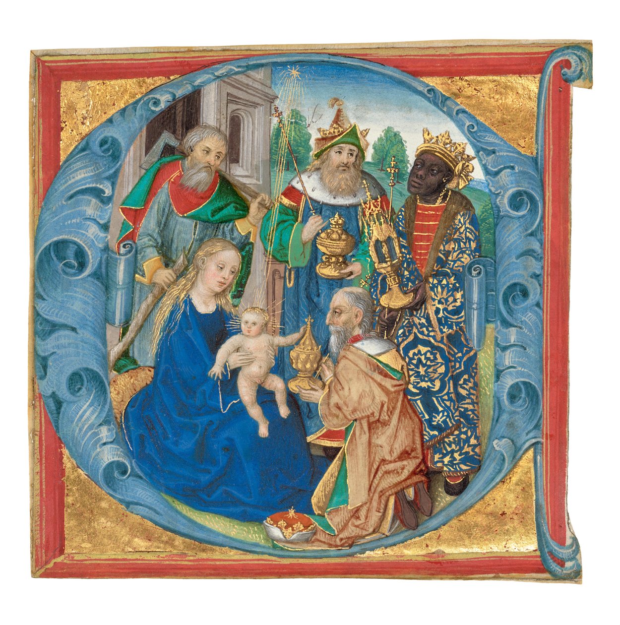 Initial E: The Adoration of the Magi by Unknown artist