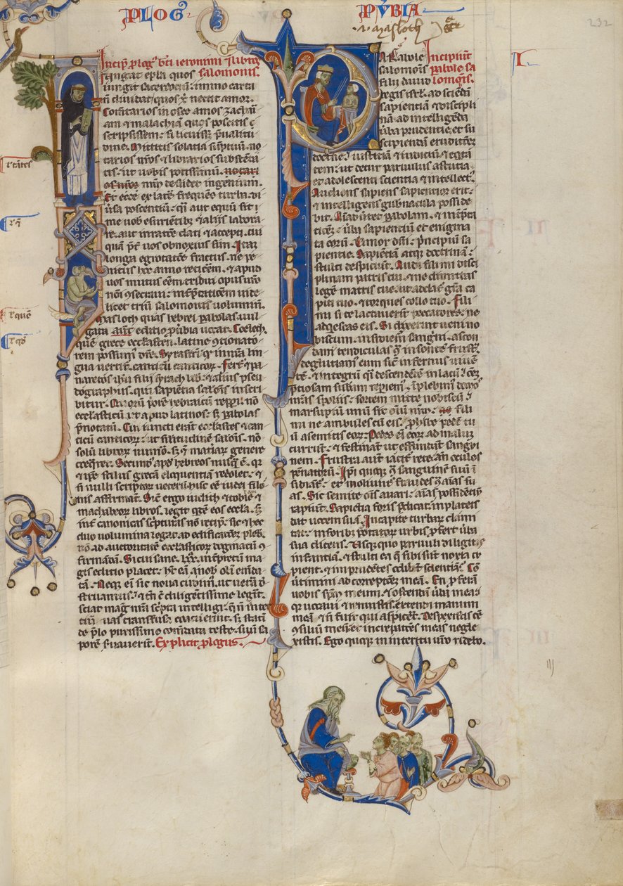 Initial I: Dominican Friar with a Book; Initial P: Solomon Instructing Pupil with a Rod by Unknown artist