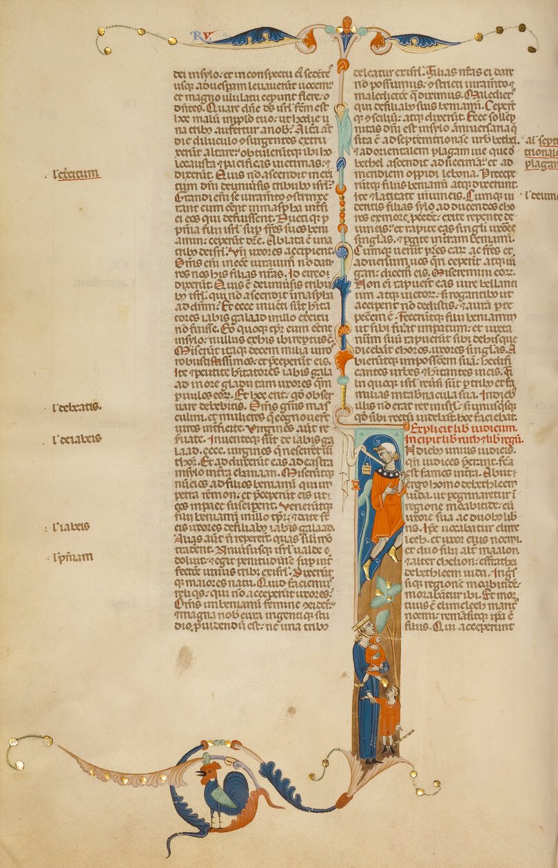 Initial I: Elimelech and his Wife Naomi Moving to the Land of Moab by Unknown artist