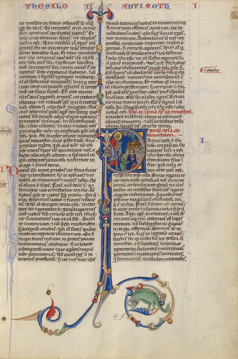 Initial P: Paul Preaching to a Seated Crowd by Unknown artist