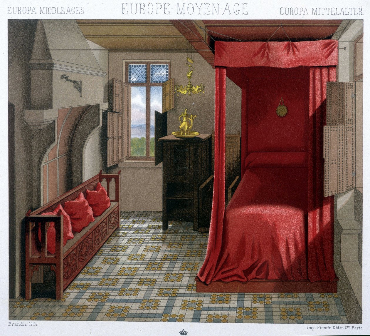 Interior of a house in the 15th and 16th century. In 