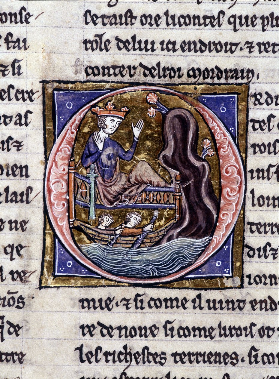 King Modreius. Manuscript: Conquest of the Saint Grail, written 717 years after the passion of our lord. Bibliotheque municipale de Rennes, ms. 255 (Collection of novels of the Round Table); Paris by Unknown artist