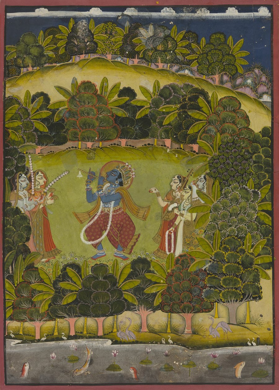 Krishna Playing the Flute for the Gopis by Unknown artist