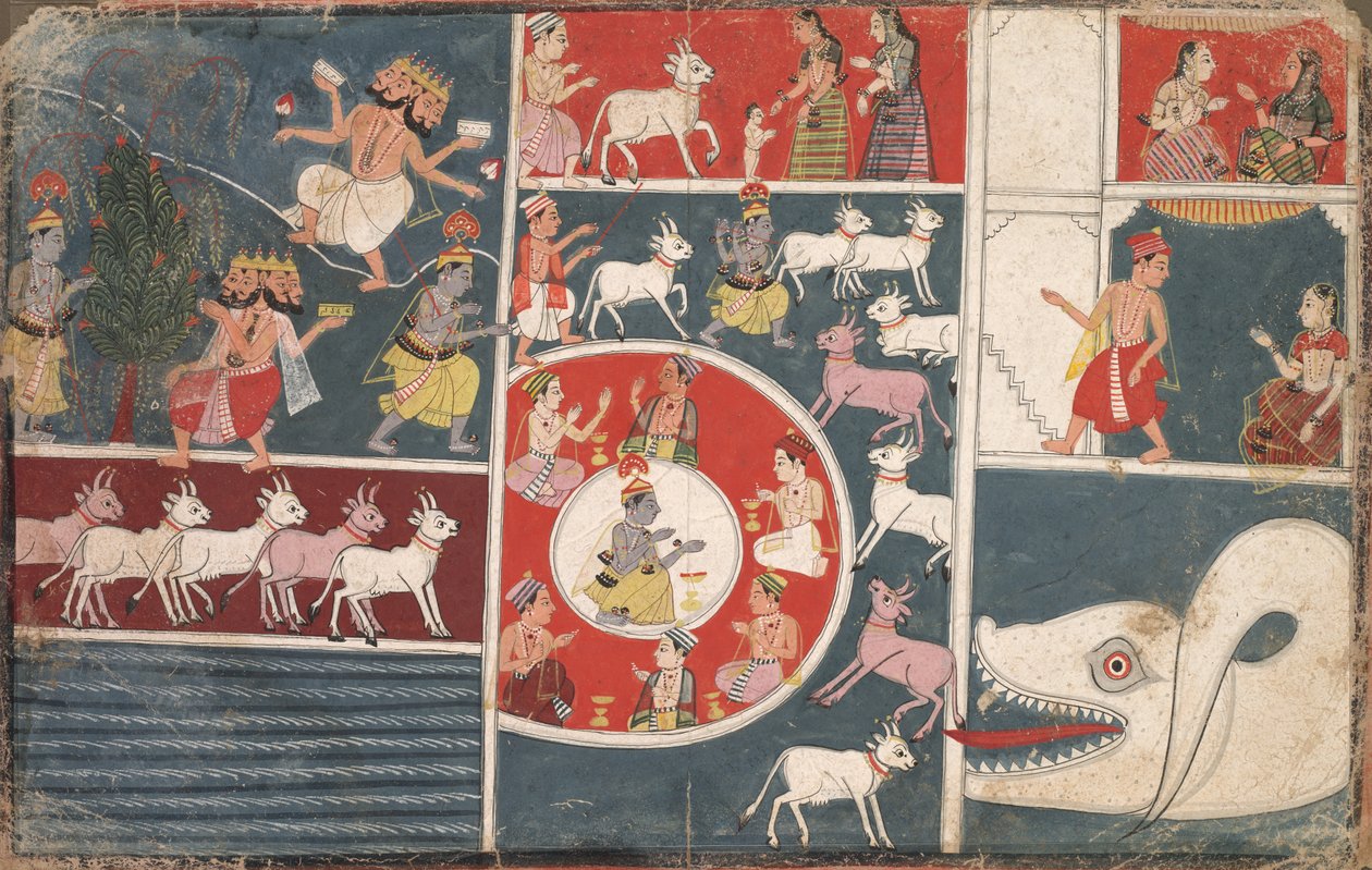 Krishna Playing the Flute and other Episodes from the Bhagavata Purana by Unknown artist