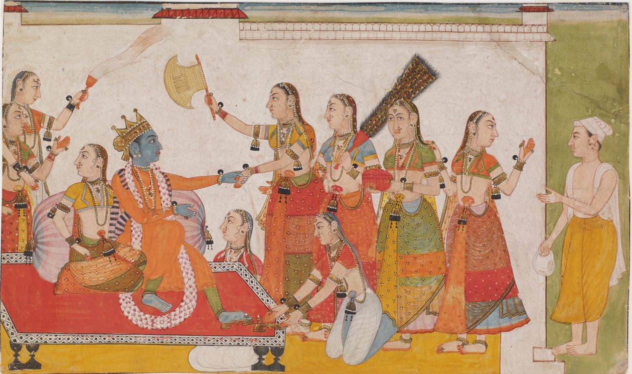 Krishna Welcoming Sudama, from a Bhagavata Purana by Unknown artist