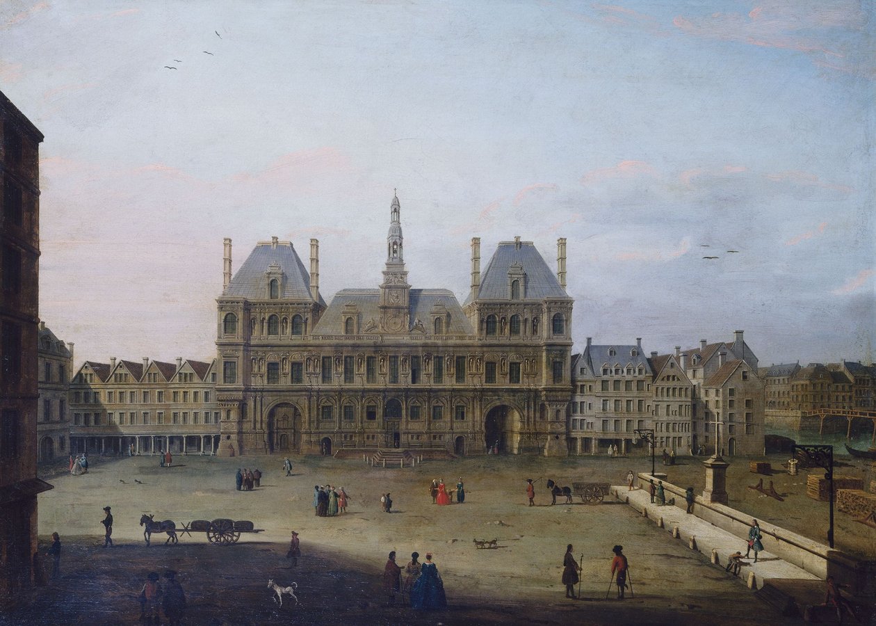 Hôtel de Ville and Place de Grève, circa 1720, present-day 4th arrondissement, between 1715 and 1725 by Unknown artist