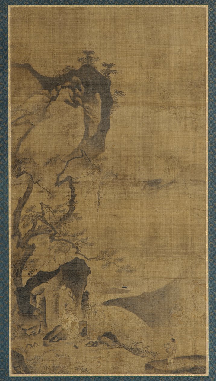 Landscape: Mountains and Water; a Figure under a Pine Tree by Unknown artist
