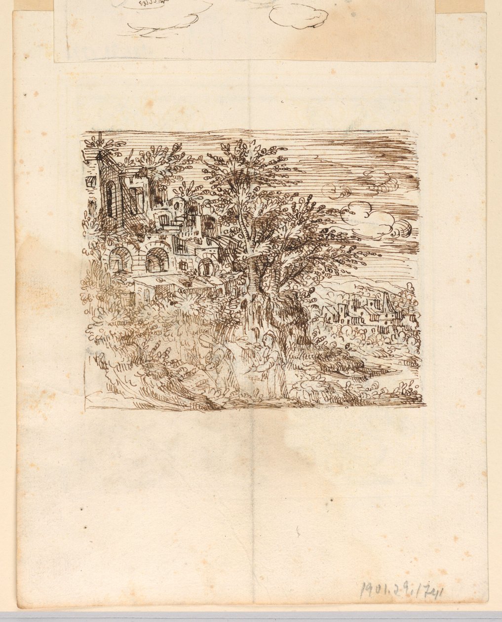 Landscape; (verso: Grotesque Design) by Unknown artist