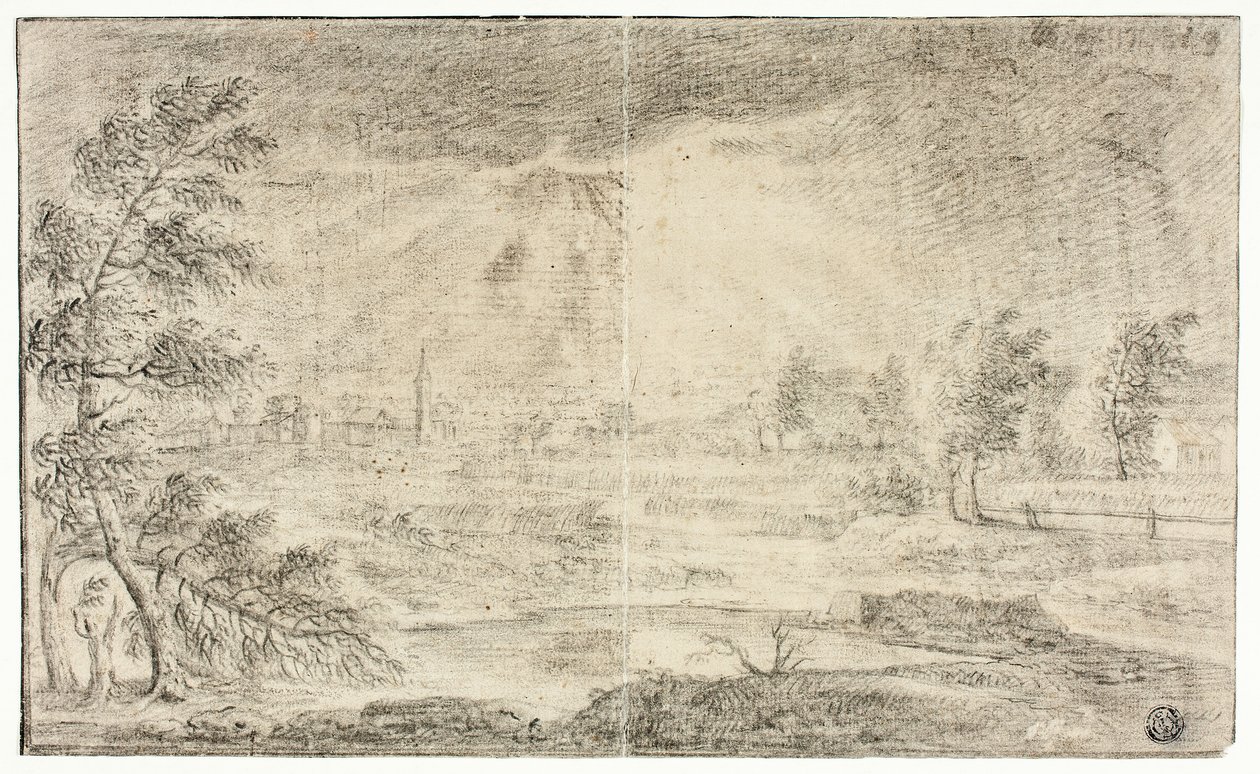Landscape with Village by Unknown artist