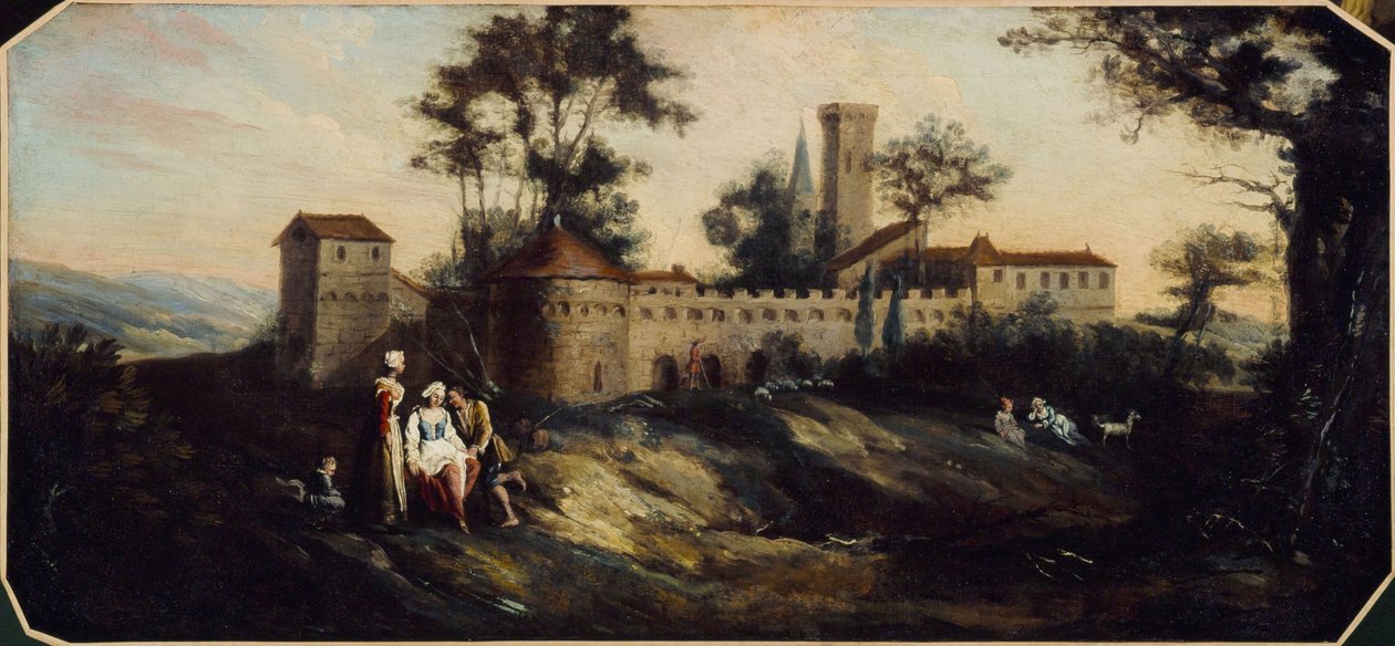 Landscape with fortified castle. Between 1701 and 1800 by Unknown artist