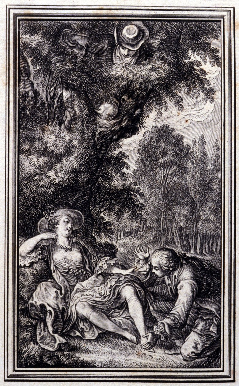 The Villager Who Lost His Calf - in “Tales et nouvelles en vers” by Jean La Fontaine. 1762. by Unknown artist