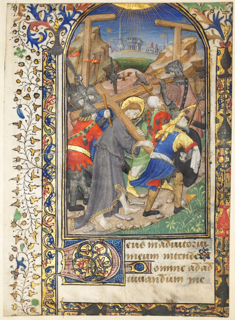 Leaf Excised from the Tarleton Hours: Christ Carrying the Cross (Terce, Office of the Virgin) by Unknown artist