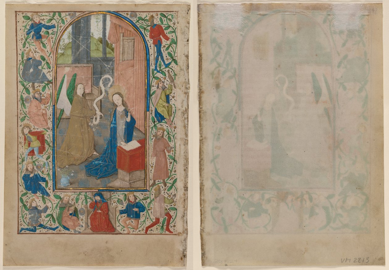 Leaf from a Book of Hours: The Annunciation by Unknown artist