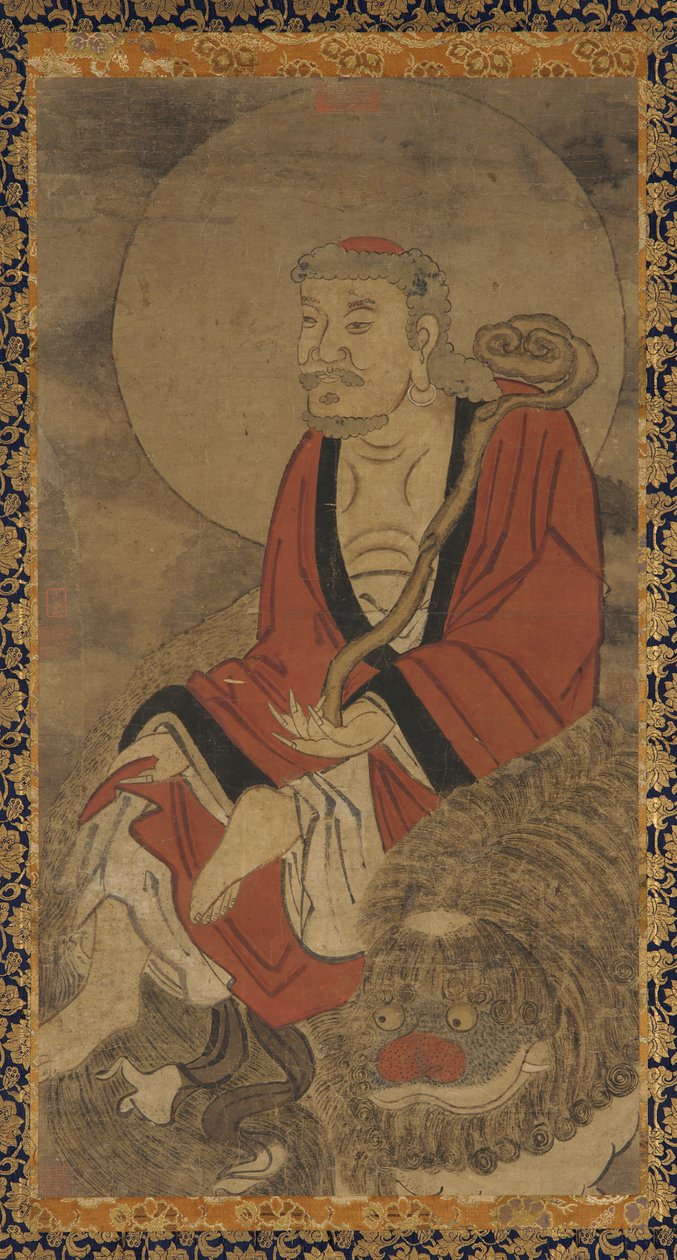 Luohan and Lion by Unknown artist