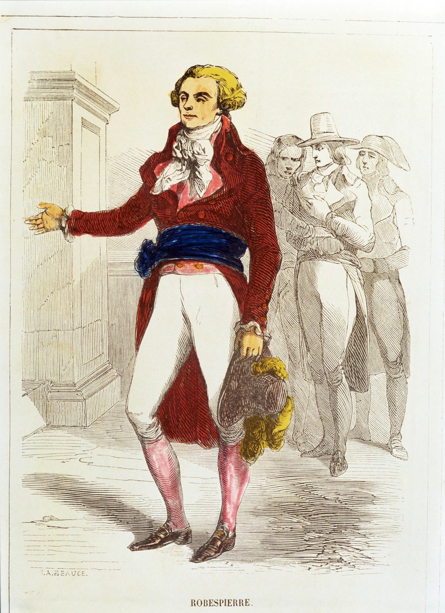 Maximilien Robespierre, Handcoloured Etching by Unknown artist