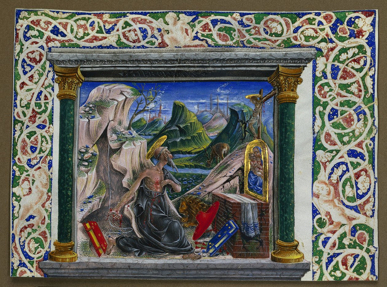 Miniature Excised from a Manuscript: St. Jerome in the Wilderness by Unknown artist