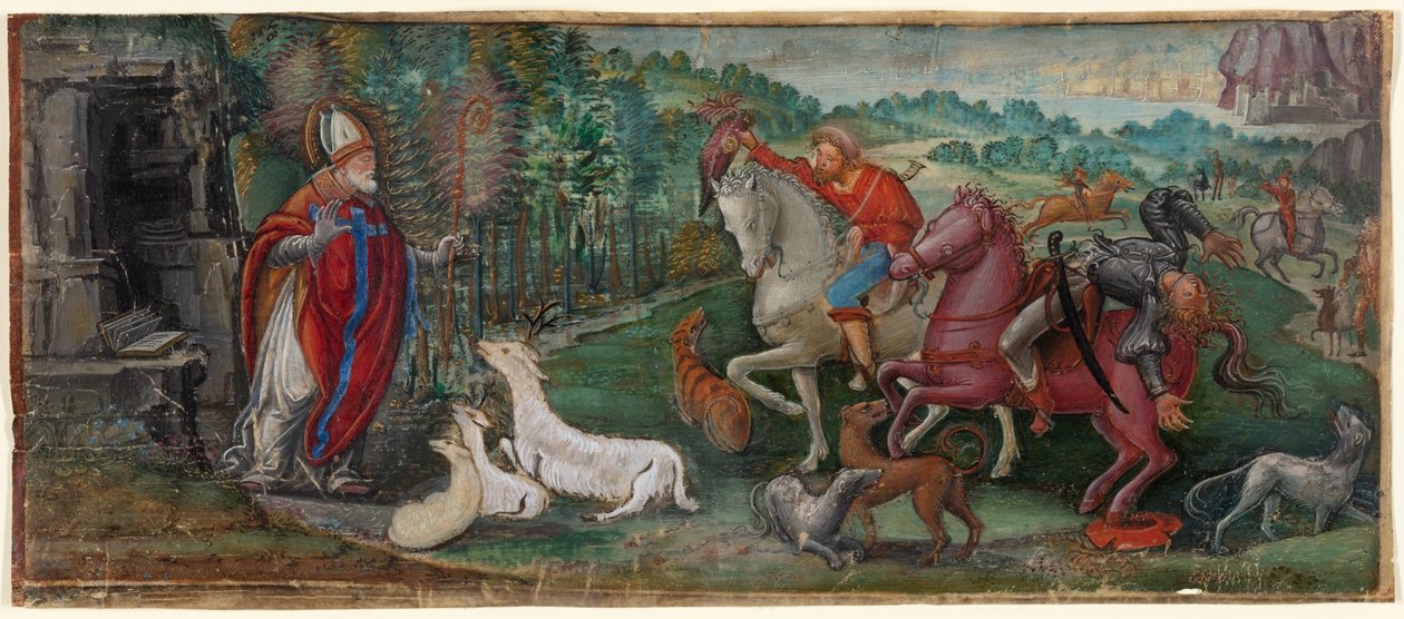 Miracle of the Deer of Saint Bassiano, from a Choir Book by Unknown artist