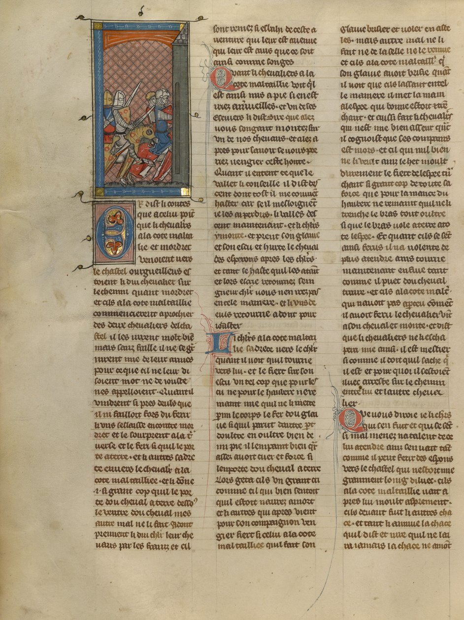 Mordret and Knight à la cote mal taillée Pursuing Two Knights by Unknown artist