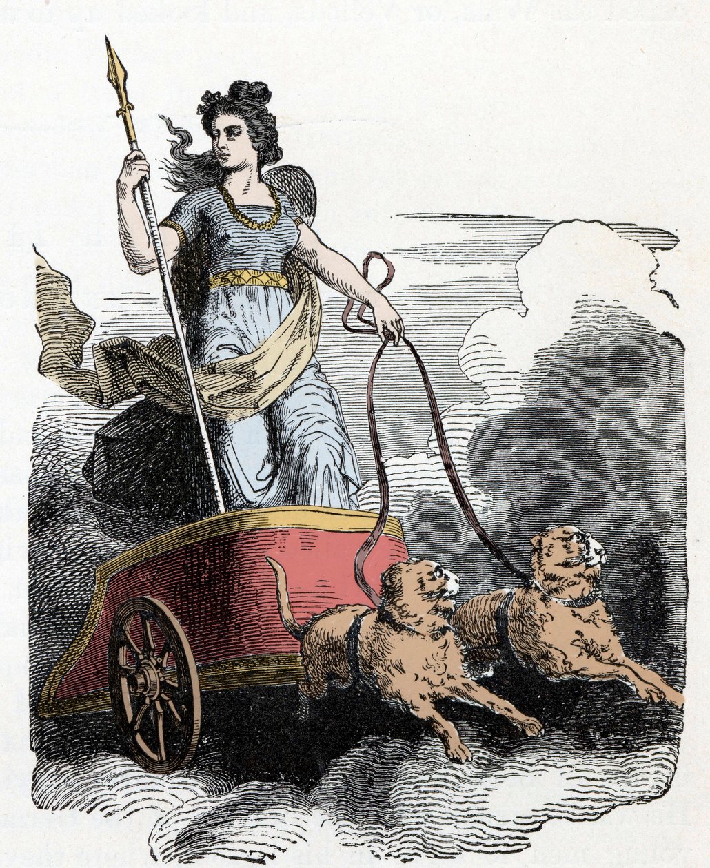 Norse Mythology: Frigga - The goddess Freyja in her chariot pulled by cats by Unknown artist