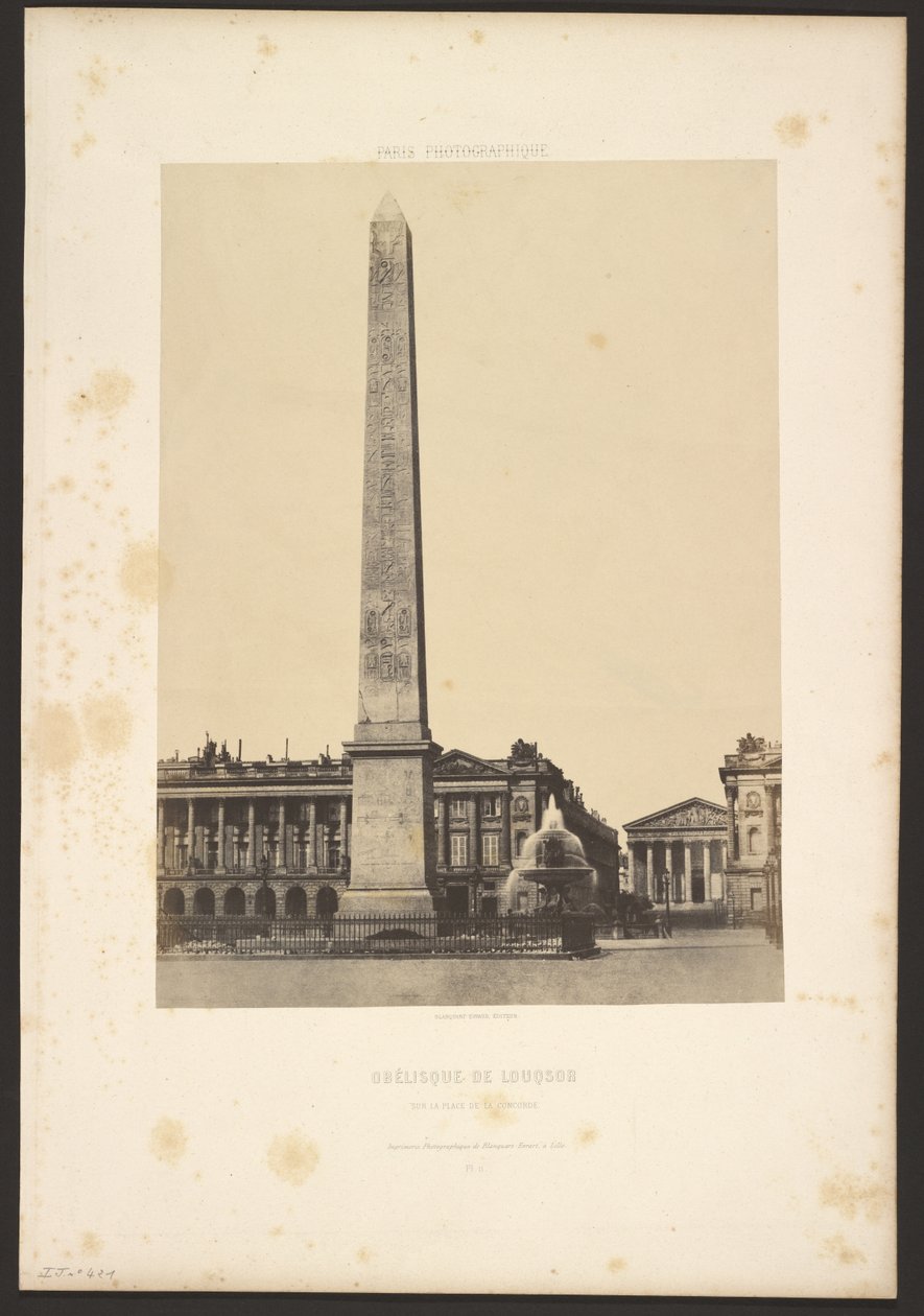 Obelisk of Luxor, on the Place de la Concorde by Unknown artist