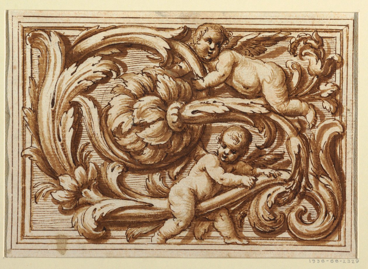 One of a Set of Designs for a Title Page and Decoration of a Horizontal Panel by Unknown artist
