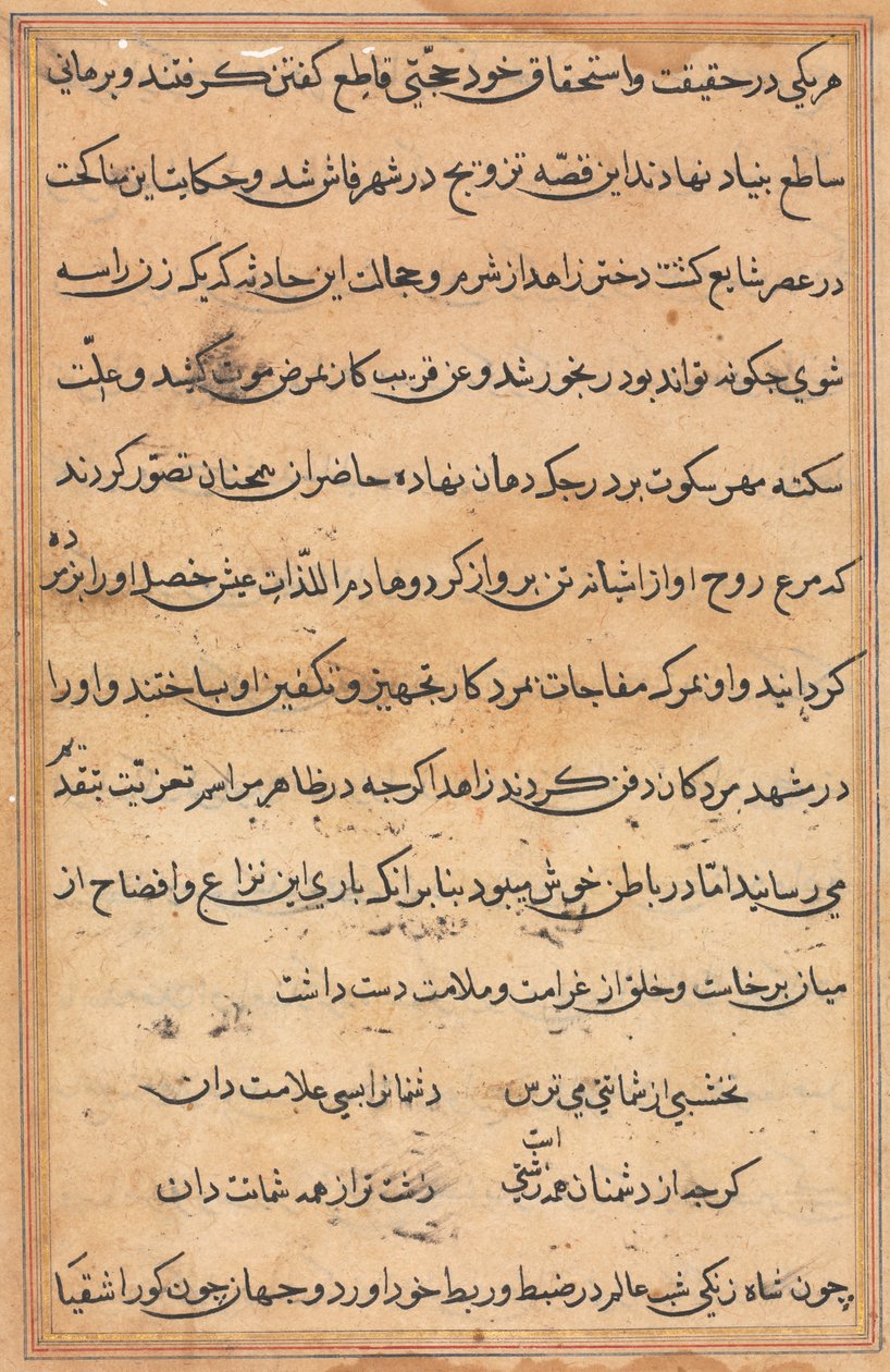Page from Tales of a Parrot (Tuti-nama): text page by Unknown artist