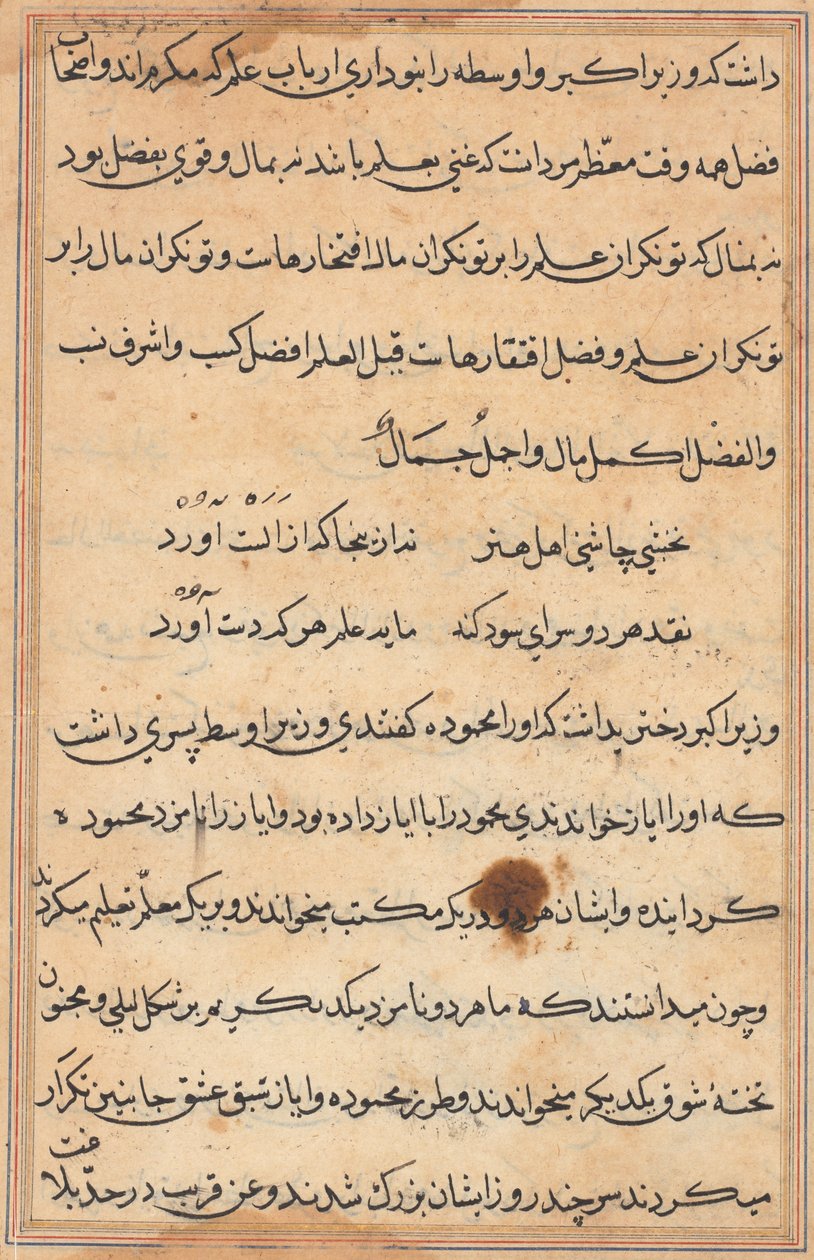 Page from Tales of a Parrot (Tuti-nama): text page by Unknown artist